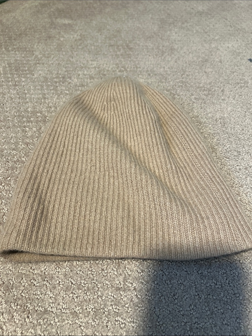 INTERMIX Camel Ribbed Knit Beanie - Picture 3 of 4